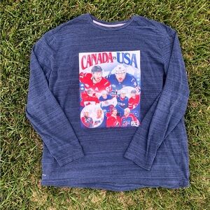 Canada vs USA Graphic Hockey Long Sleeve Tee